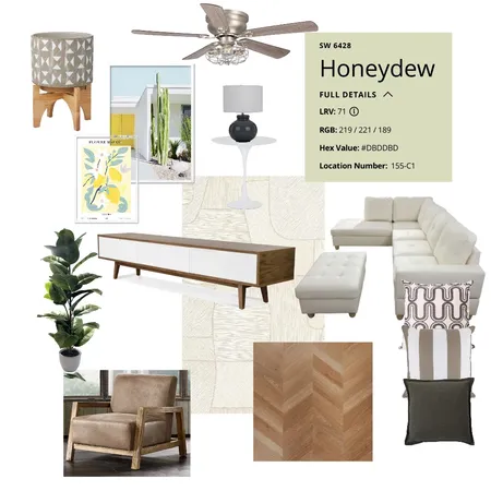 Living Room Board - Module 9 Interior Design Mood Board by Bianca on Style Sourcebook