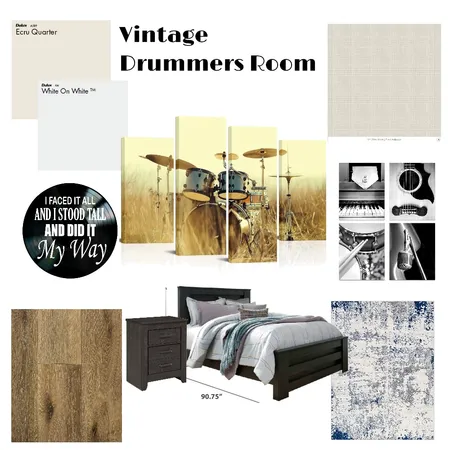 Vintage Drummers Room Interior Design Mood Board by Mary Helen Uplifting Designs on Style Sourcebook