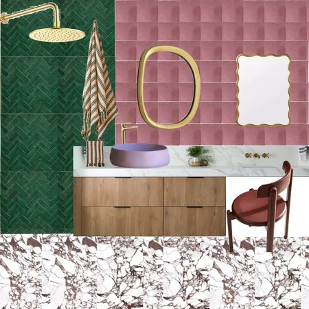 Bath - Green Pink Marble 8 Interior Design Mood Board by dl2407 on Style Sourcebook