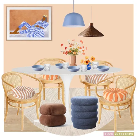 Peachy Spring Dining Interior Design Mood Board by Yuzu Interiors on Style Sourcebook