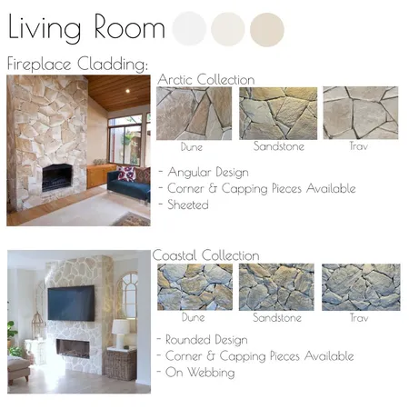 Hunter Valley - Living Room Fireplace Cladding Interior Design Mood Board by Libby Malecki Designs on Style Sourcebook