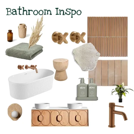 Brushed Copper Bathroom Inspo Interior Design Mood Board by narelle.gunther@swanbuild.com.au on Style Sourcebook