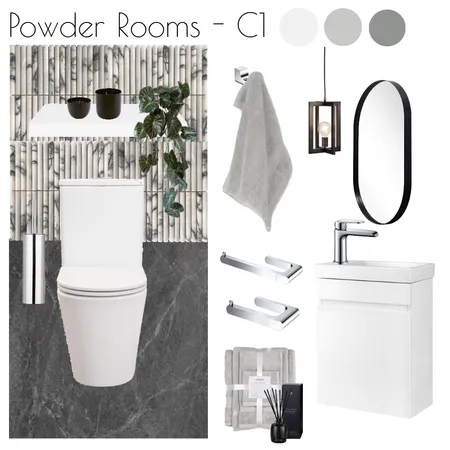 Hunter Valley - Powder Room Concept 1 Interior Design Mood Board by Libby Malecki Designs on Style Sourcebook