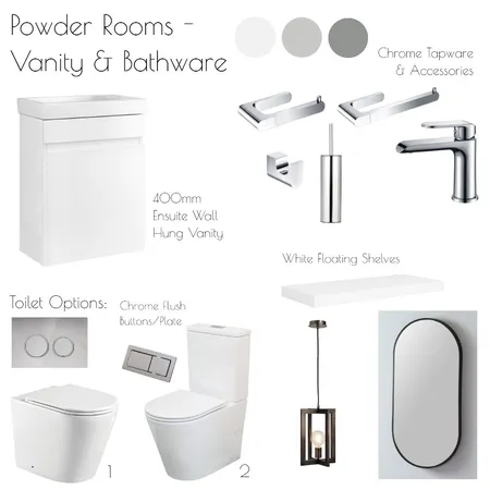 Hunter Valley - Powder Rooms Vanity & Bathware Interior Design Mood Board by Libby Malecki Designs on Style Sourcebook