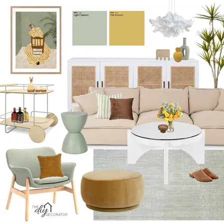 Sage & mustard scheme Interior Design Mood Board by Thediydecorator on Style Sourcebook