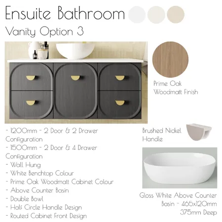 Hunter Valley - Master Ensuite Vanity Option 3 Interior Design Mood Board by Libby Malecki Designs on Style Sourcebook