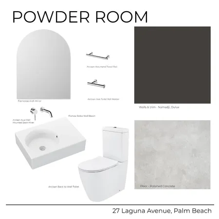 27 Laguna Avenue - Guest Powder (Dark) Interior Design Mood Board by Kathleen Holland on Style Sourcebook