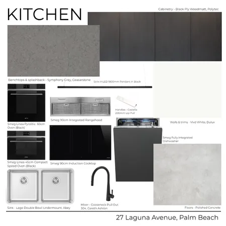 27 Laguna Avenue - Kitchen (Dark) Interior Design Mood Board by Kathleen Holland on Style Sourcebook