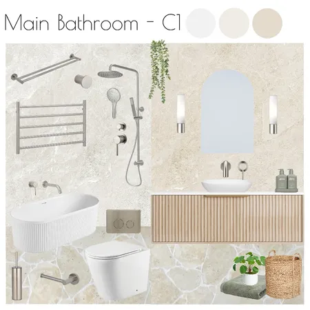 Hunter Valley - Main Bathroom Concept 1 Interior Design Mood Board by Libby Malecki Designs on Style Sourcebook