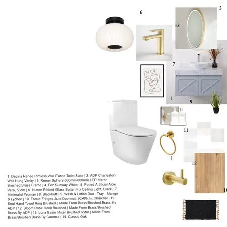 Guest Toilet Interior Design Mood Board by Ginah Nawani on Style Sourcebook