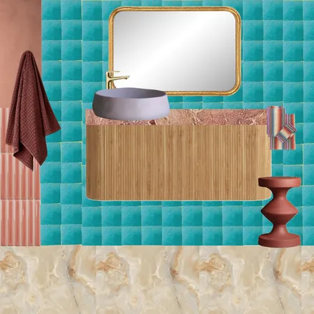 Bath - Aqua + Terracotta + Coral 1 Interior Design Mood Board by dl2407 on Style Sourcebook