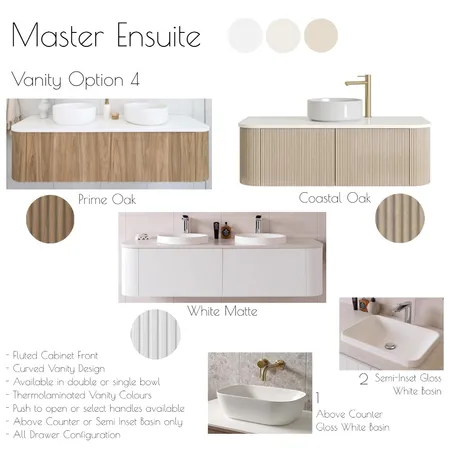 Hunter Valley - Master Ensuite Vanity Option 4 Interior Design Mood Board by Libby Malecki Designs on Style Sourcebook