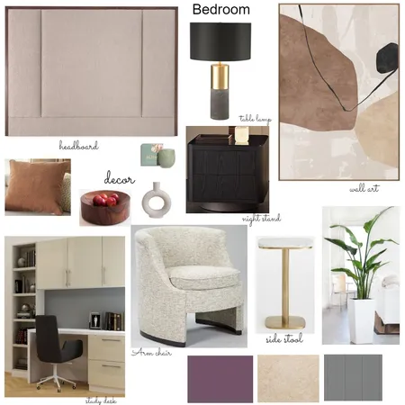 Obuse bedroom Interior Design Mood Board by Oeuvre designs on Style Sourcebook