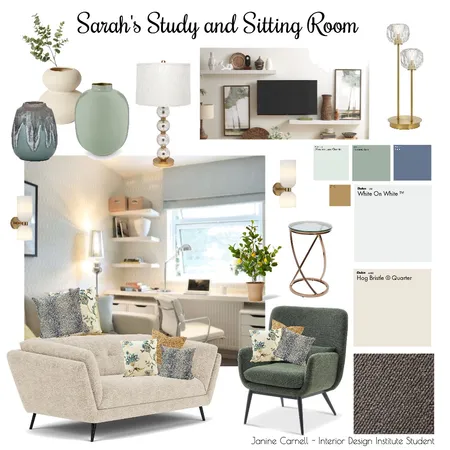 Sarah's Study Interior Design Mood Board by Ladybird Maldon Design on Style Sourcebook
