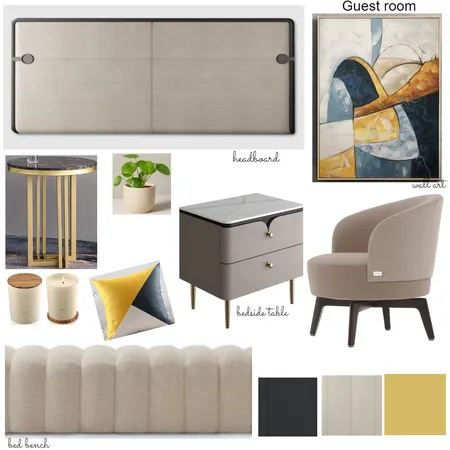 Mr. Nnamdi guest room Interior Design Mood Board by Oeuvre designs on Style Sourcebook