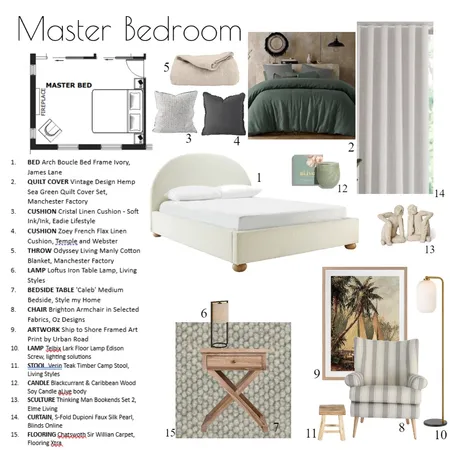 Part A - Master Bedroom Interior Design Mood Board by Karly Pollard on Style Sourcebook