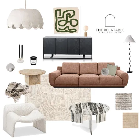 Luxe Living Room Inspo Interior Design Mood Board by The Relatable Creative Collective on Style Sourcebook