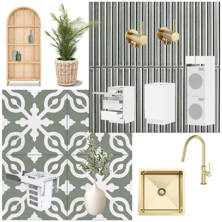 laundry green n gold Interior Design Mood Board by Tailem on Style Sourcebook