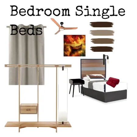 Sample Board Bedroom Single Beds Interior Design Mood Board by debbievdschyff@live.co.za on Style Sourcebook