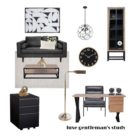 luxe gentleman's study Interior Design Mood Board by adellewoods on Style Sourcebook