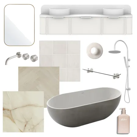 Calming neutral bathrooom retreat Interior Design Mood Board by clarestoffels on Style Sourcebook