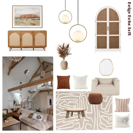 Beige Boho Loft Interior Design Mood Board by Ciara Kelly on Style Sourcebook