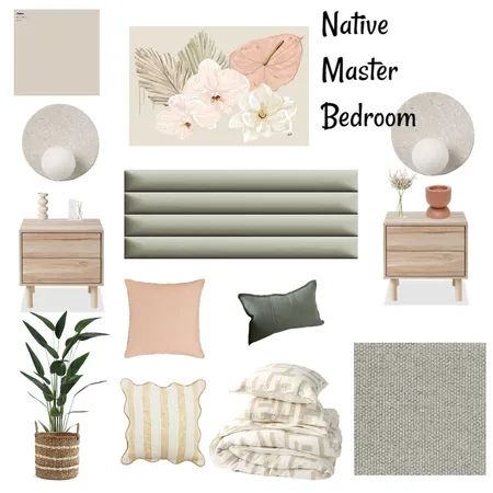 Native Master Bedroom Interior Design Mood Board by RhiannonT on Style Sourcebook