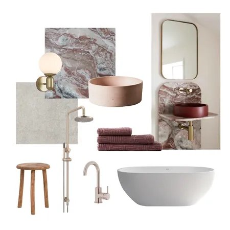 Burgundy accents bathroom Interior Design Mood Board by Suite.Minded on Style Sourcebook