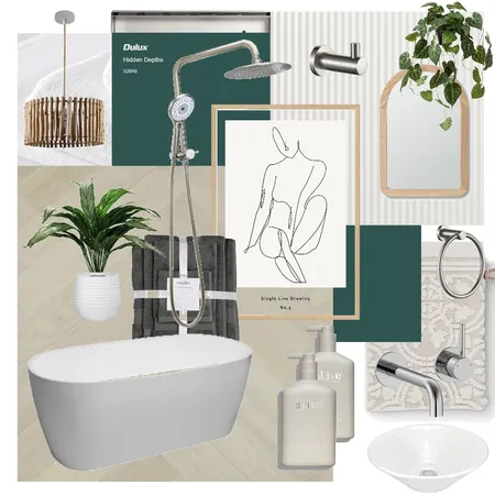 Earthy greens/chrome Interior Design Mood Board by jessica.boyte@tradelink.co.au on Style Sourcebook