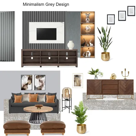 Minimalist Grey Design Color Scheme with Wallpaper Carol's Home Interior Design Mood Board by Asma Murekatete on Style Sourcebook