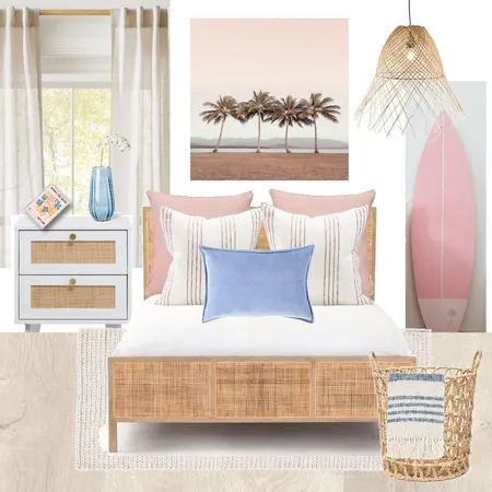 Pink surfboard Girls room inspo Interior Design Mood Board by Mykieduffeck on Style Sourcebook