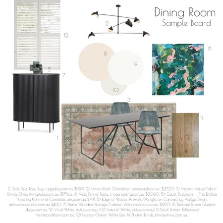 Dining Room Sample Board Interior Design Mood Board by LaurenInglis on Style Sourcebook