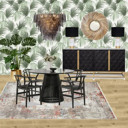 Dining room with black furniture & gold detailing Interior Design Mood Board by martina.interior.designer on Style Sourcebook