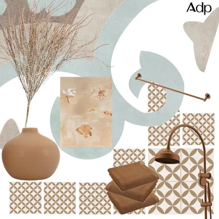 ADP Brushed Copper Tapware Inspired Bathroom Interior Design Mood Board by ADP on Style Sourcebook