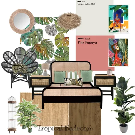 Tropical Bedroom Interior Design Mood Board by Winter Sage Interiors on Style Sourcebook