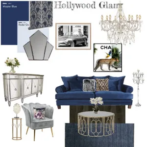 Hollywood Glam Lounge Interior Design Mood Board by Winter Sage Interiors on Style Sourcebook