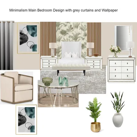 Minimalist Grey Curtains Design Color Scheme with Wallpaper: Hanny Interior Design Mood Board by Asma Murekatete on Style Sourcebook