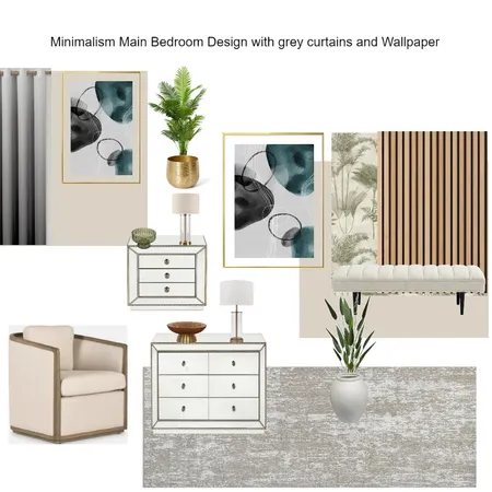 Mood board Minimalist Grey Curtains Design Color Scheme with Wallpaper: Hanny Interior Design Mood Board by Asma Murekatete on Style Sourcebook