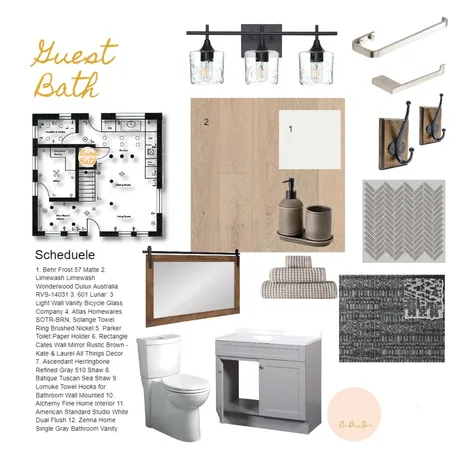 Guest Bath Interior Design Mood Board by Cicco Design Studio on Style Sourcebook