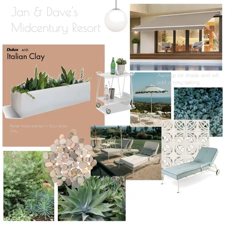 Jan & Dave's Retro Resort Interior Design Mood Board by Elisenda Interiors on Style Sourcebook