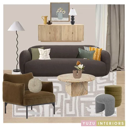 Tonal Living Room Interior Design Mood Board by Yuzu Interiors on Style Sourcebook