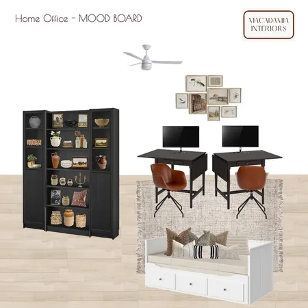 Home Office (Black Oak Effect Billy combo) Interior Design Mood Board by Casa Macadamia on Style Sourcebook