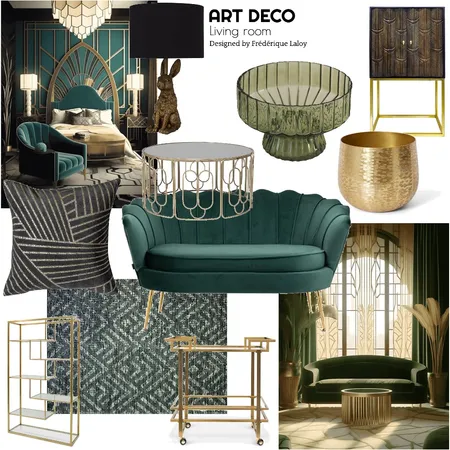 Art Deco Living Room Interior Design Mood Board by Frédérique Laloy on Style Sourcebook