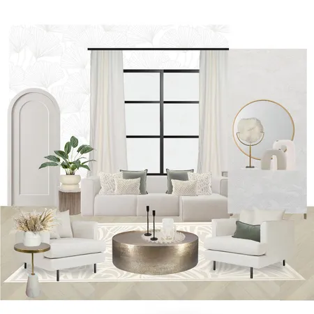 Contemporary off white wallpaper living room Interior Design Mood Board by Victoria NC on Style Sourcebook