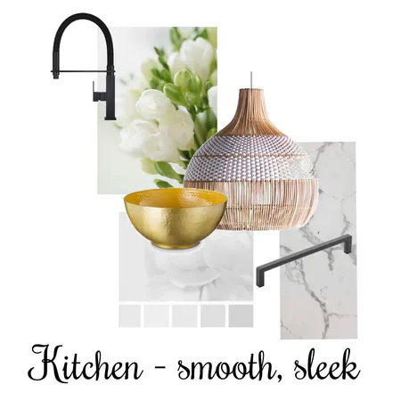 Kitchen - white with black and gold accents Interior Design Mood Board by Jo Steel on Style Sourcebook