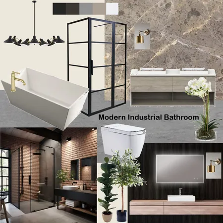 Modern Industrial Apartment Bathroom Interior Design Mood Board by Naomi on Style Sourcebook