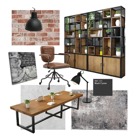Industrial Home Office Interior Design Mood Board by AngieWard on Style Sourcebook