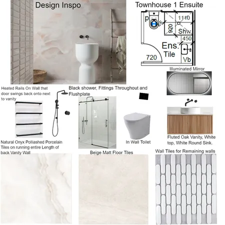 Cheryl Townhouse 1 Ensuite Interior Design Mood Board by staged design on Style Sourcebook