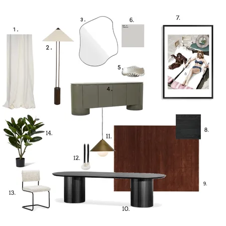 Module 9 - Dining Room Interior Design Mood Board by Camille McKenzie on Style Sourcebook