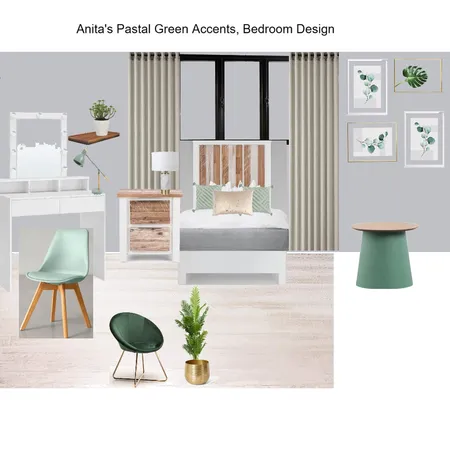 Anita's Pastel Green Bedroom Design - Caroline Interior Design Mood Board by Asma Murekatete on Style Sourcebook